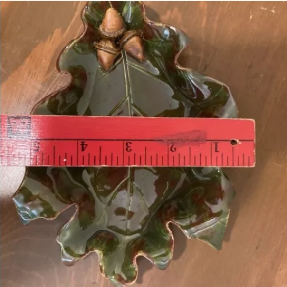Pat Young Handmade Original Numbered Ceramic Vintage Oak Leaf Candy Dish Acorns - Picture 7 of 7